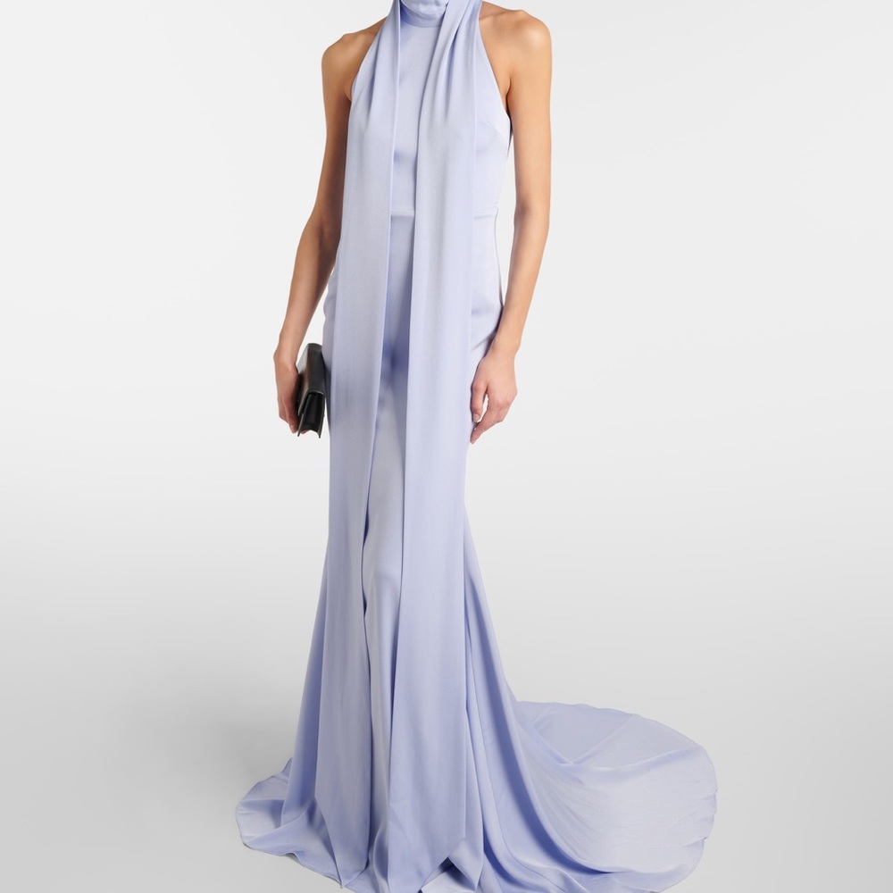Alex Perry Purple Halter Maxi Gown